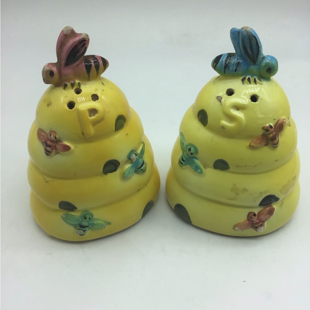 Enesco Yellow Beehive Salt and Pepper Shakers